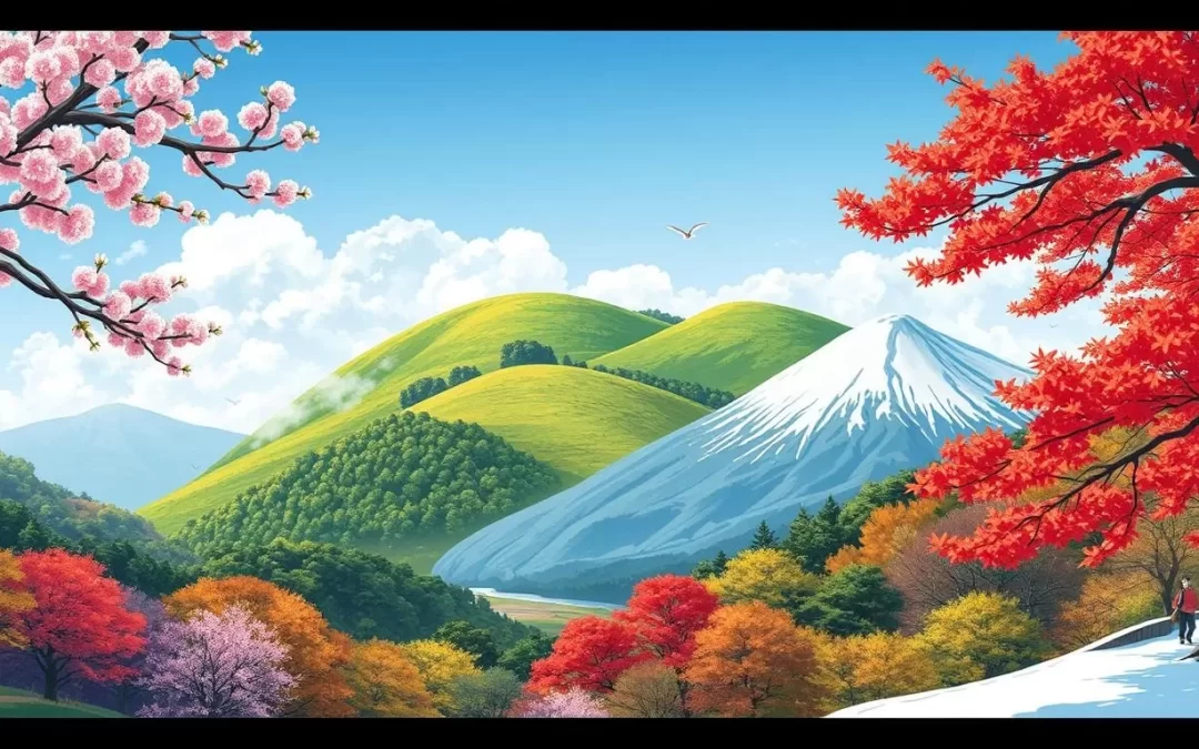 Image of Ishikawa Prefecture's diverse landscapes across different seasons