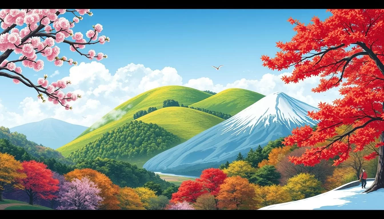 Image of Ishikawa Prefecture's diverse landscapes across different seasons