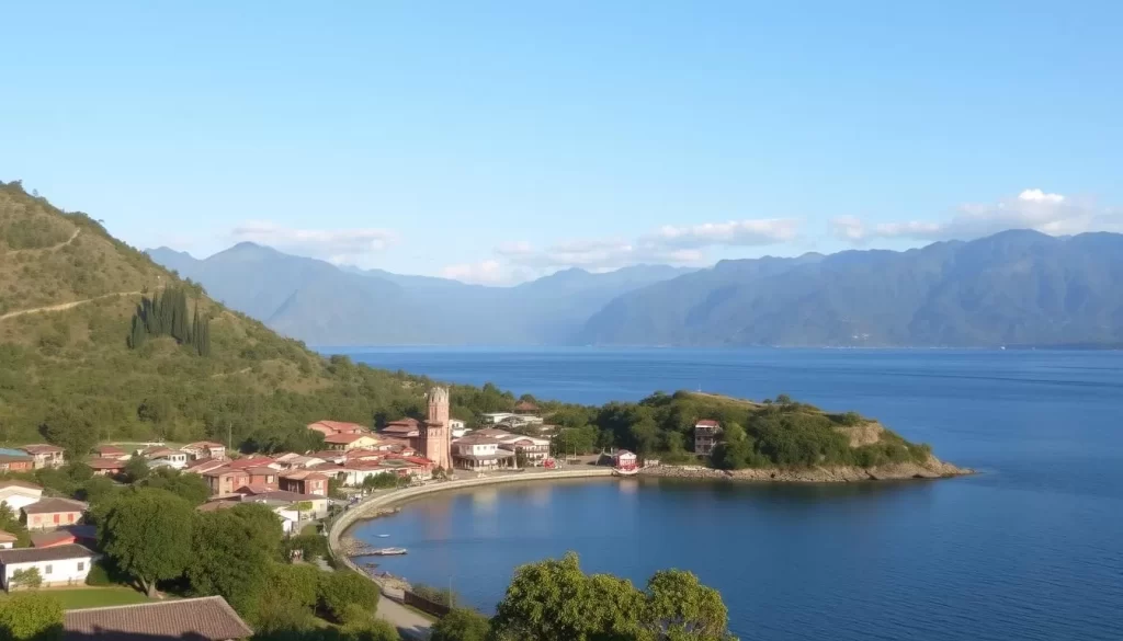 Image of Jaibalito village with Lake Atitlan in the background