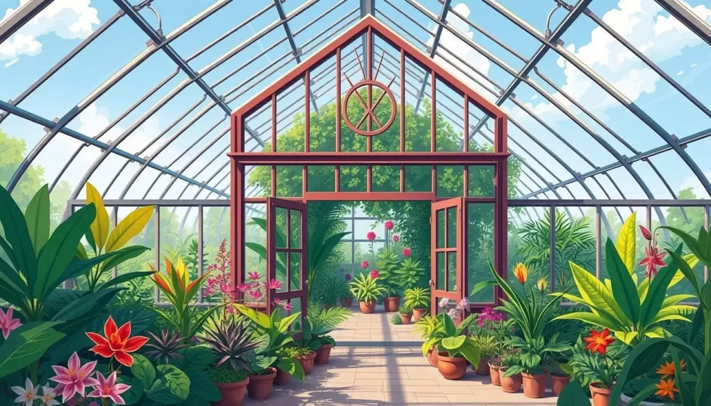 Image of Jevremovac Botanical Gardens' greenhouse with exotic plants