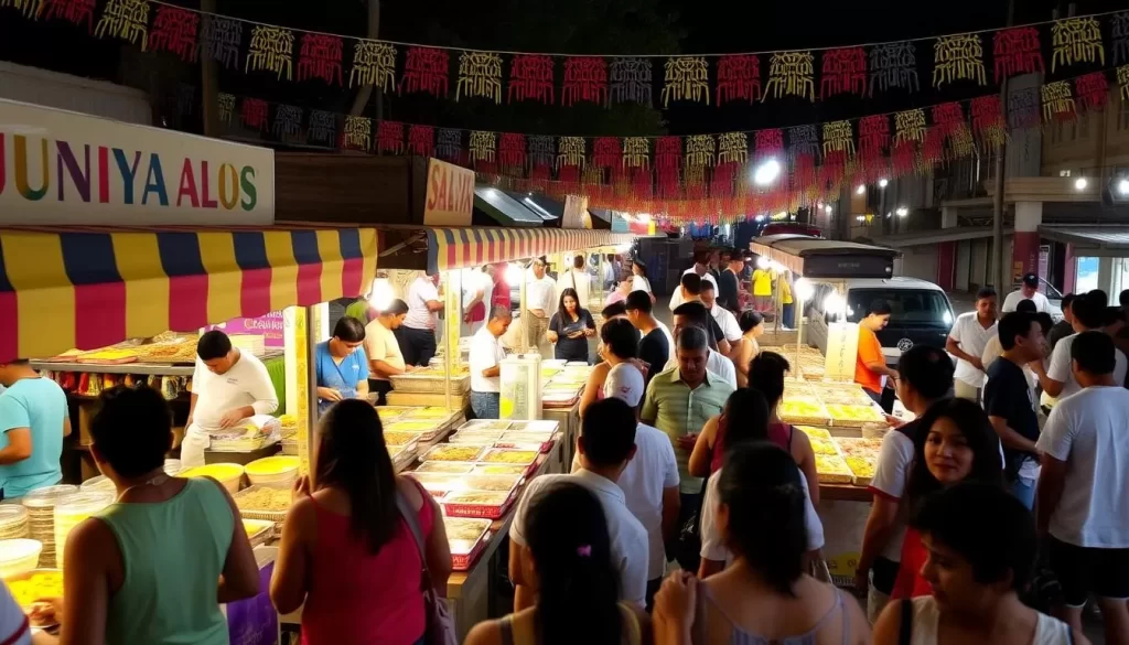 Image of Juayúa Weekend Food Festival with stalls of local Salvadoran dishes