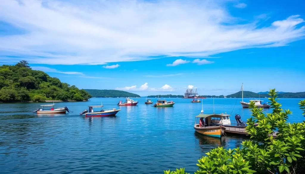 Image of Kasumigaura Lake with fishing boats