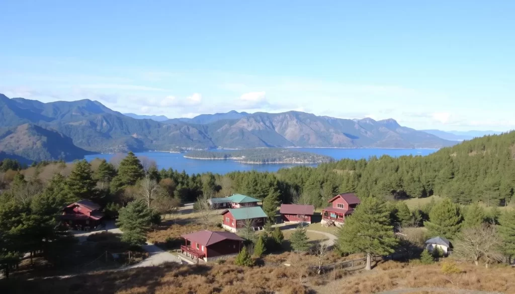 Image of Kirishima Kinkowan National Park landscape with various accommodations