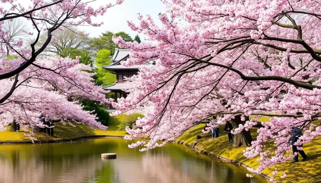 Image of Kiyosumi Teien Garden during cherry blossom season