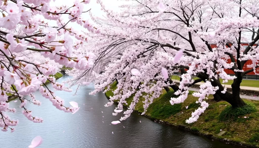 Image of Komatsugawa Riverbed during cherry blossom season