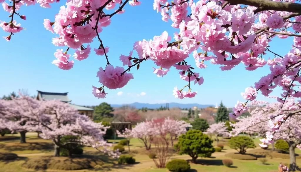 Image of Korakuen Garden during cherry blossom season