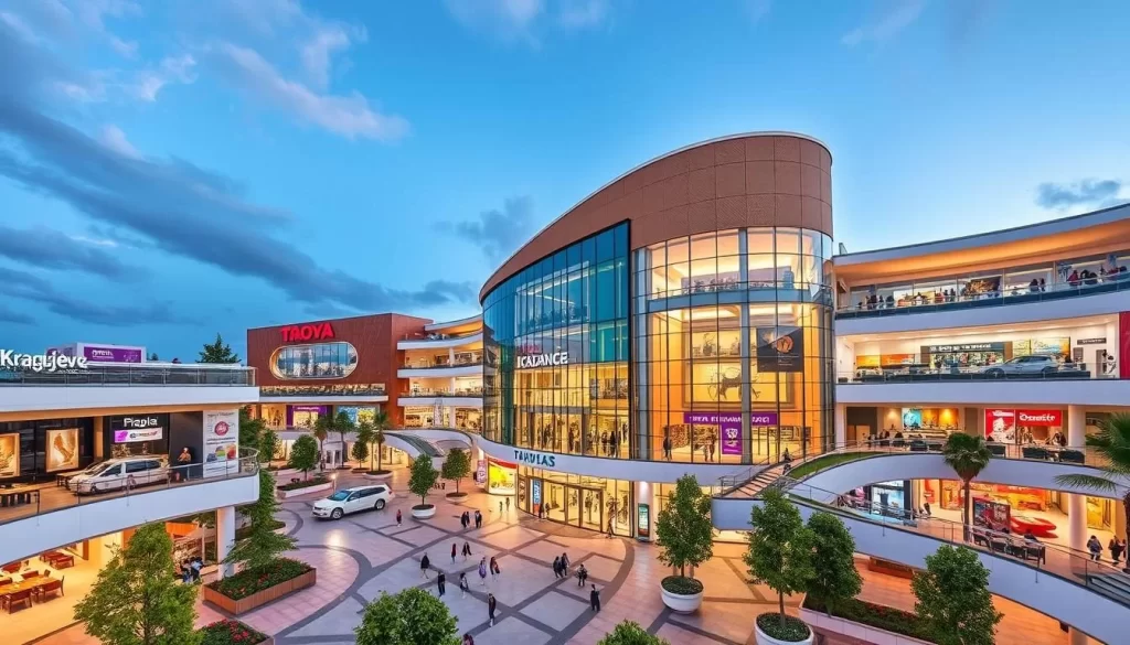 Image of Kragujevac Plaza, a modern shopping mall with various stores and entertainment options.