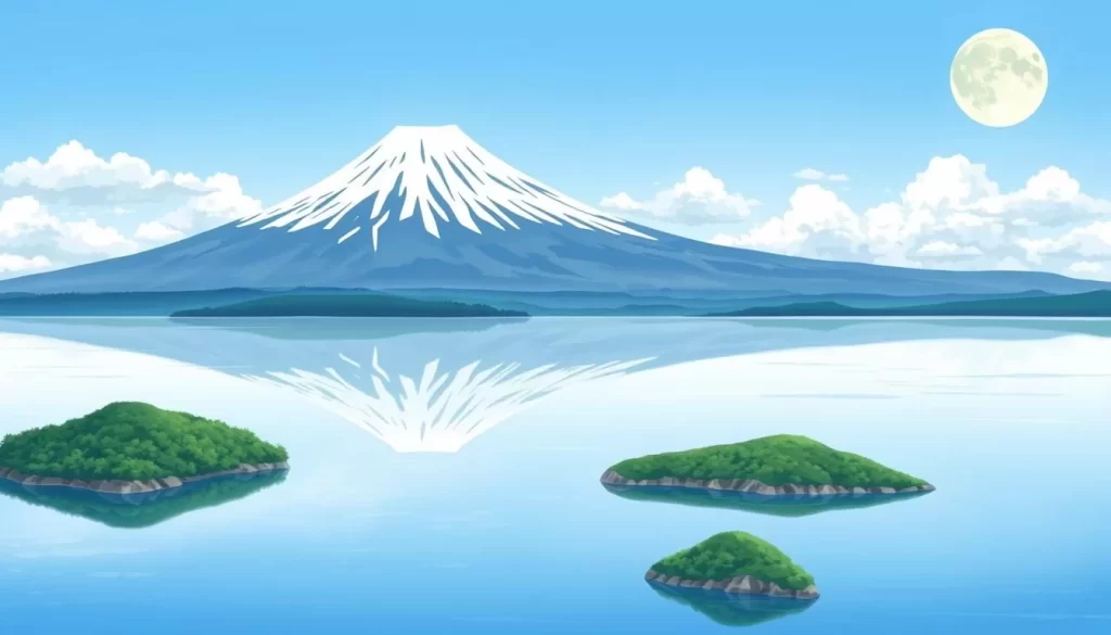 Image of Kumomi Omoide Misaki with Mount Fuji and the two islands