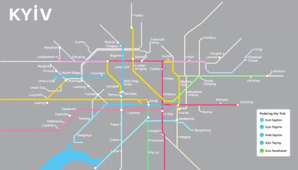 Image of Kyiv's metro map or a major transportation hub