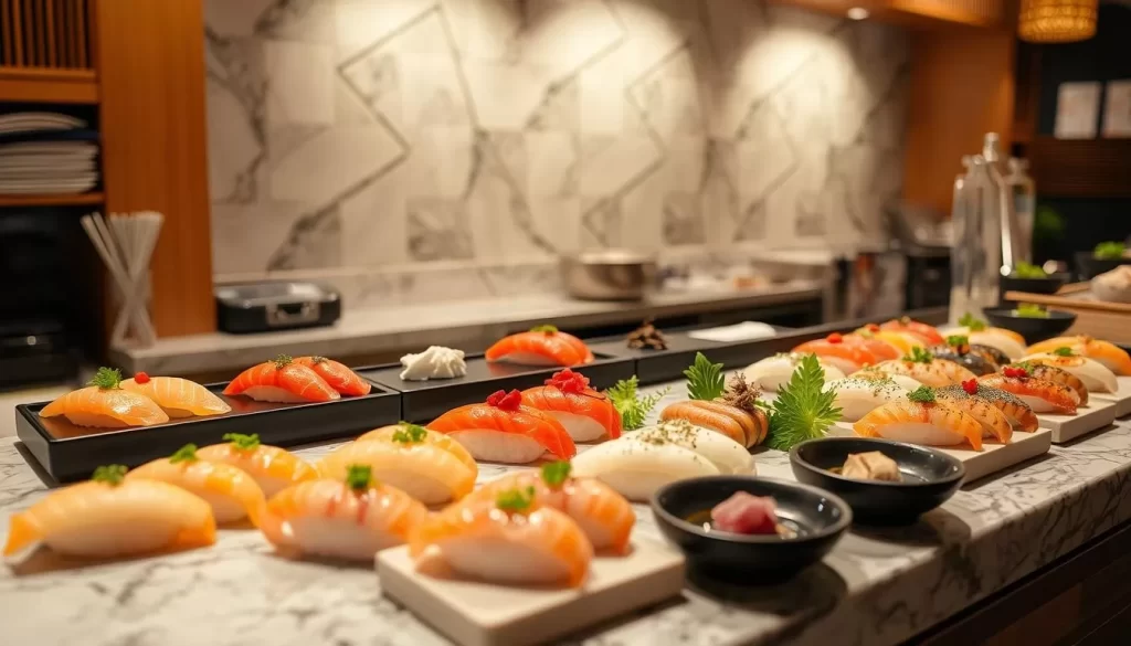 Image of Kyōten's sushi counter or a dish
