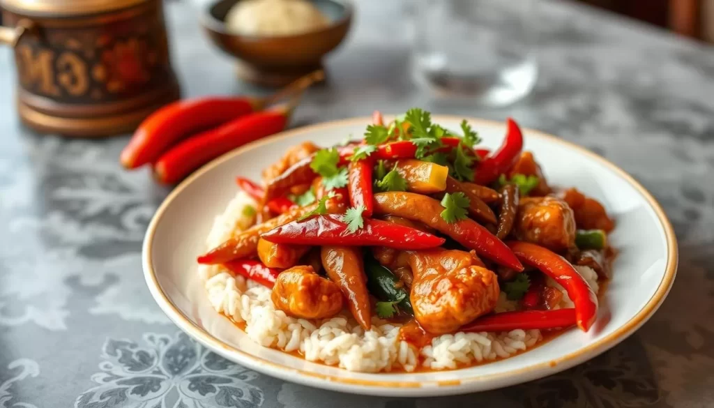 Image of Lao Sze Chuan's dry chili chicken dish