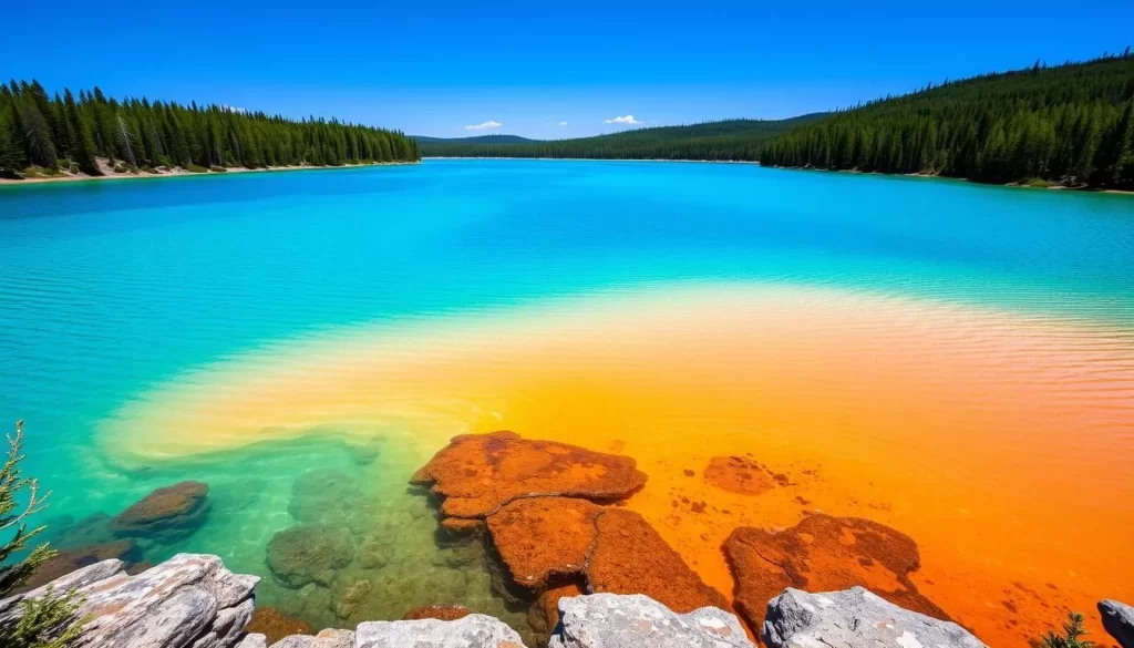 Image of Little Limestone Lake in Manitoba with its distinctive color-changing waters