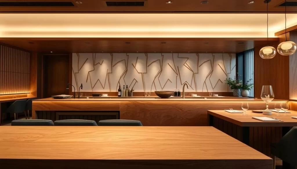 Image of Masa restaurant's hinoki wood counter