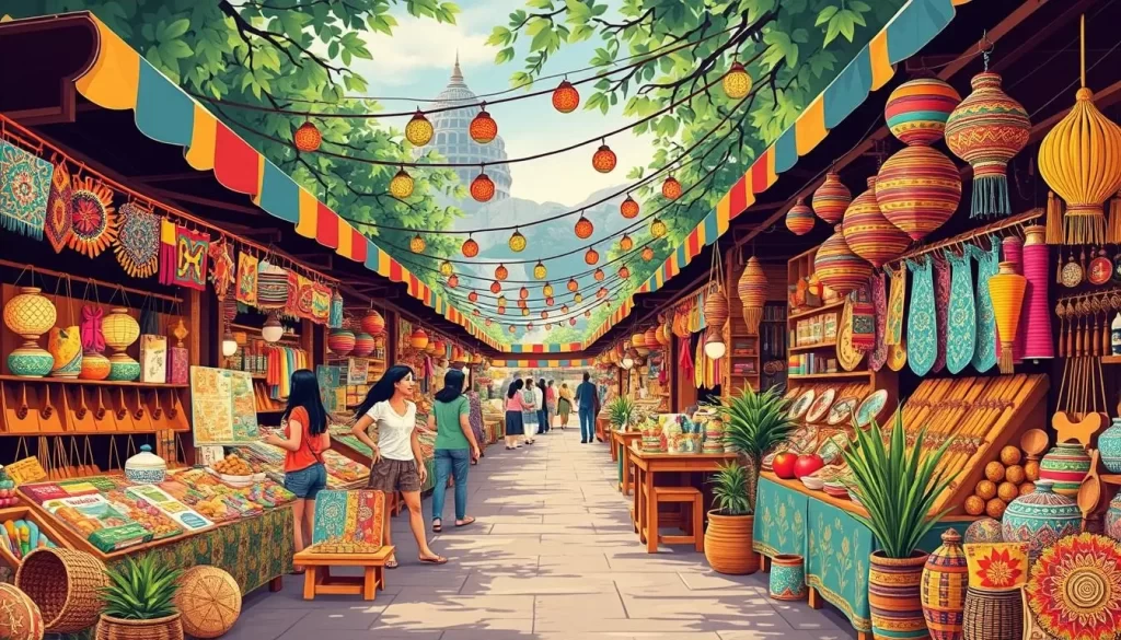 Image of Masaya Crafts Market stalls with local handicrafts