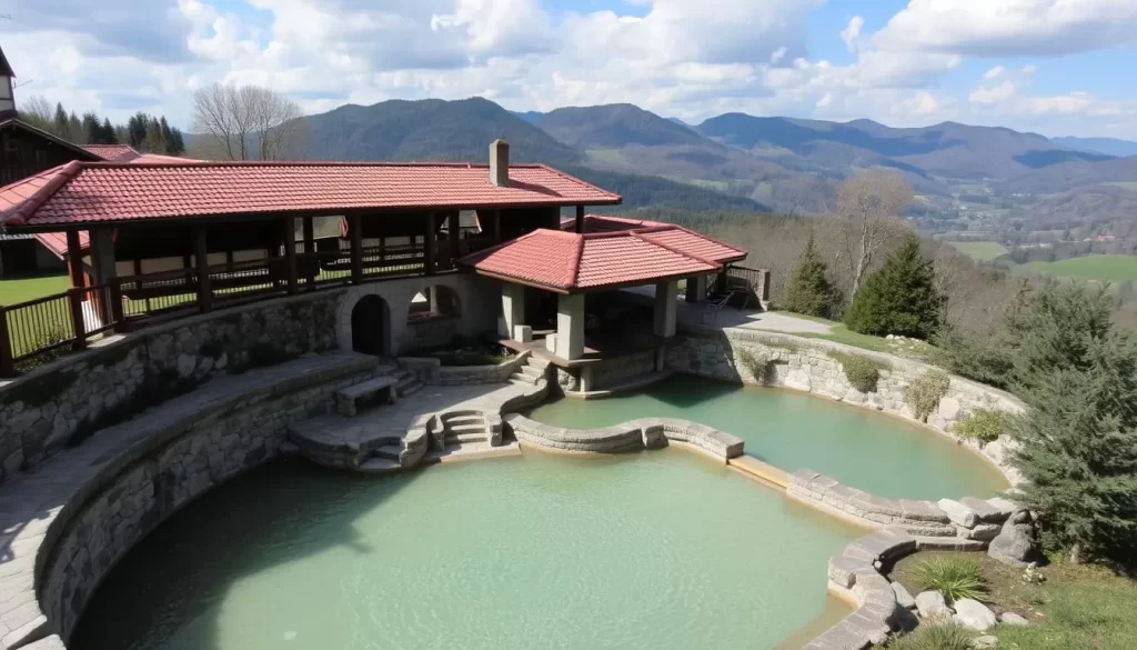 Image of Mataruška Banja spa with sulphurous springs and surrounding landscape