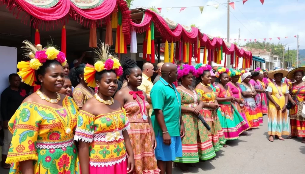 Image of Mayotte Cultural Festival featuring locals in traditional attire
