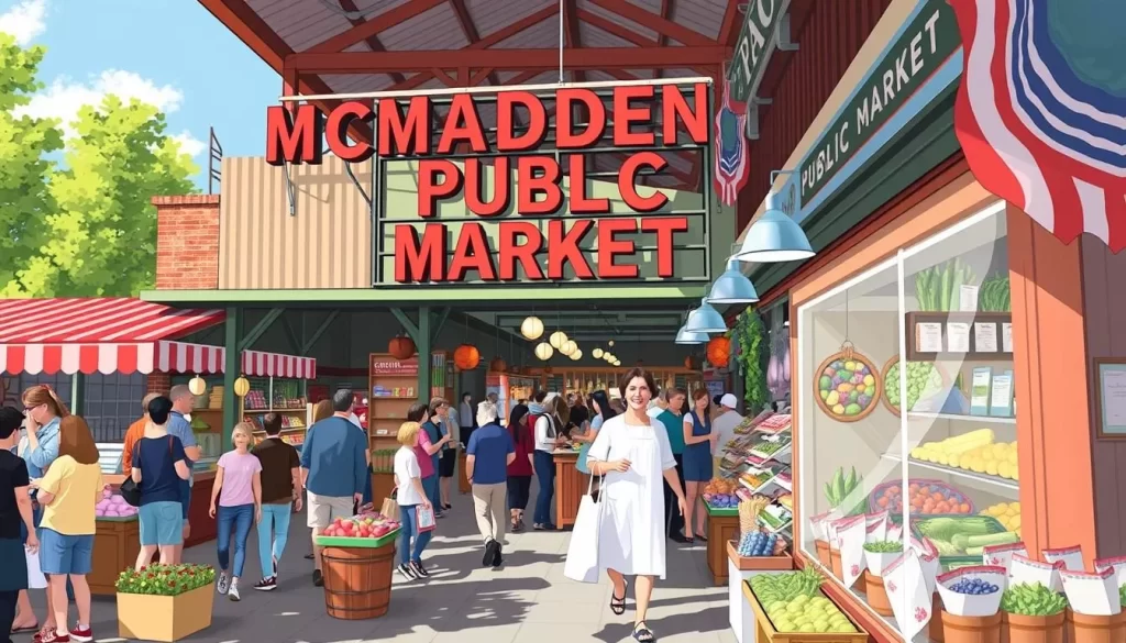 Image of McFadden Public Market's exterior or interior with a bustling atmosphere