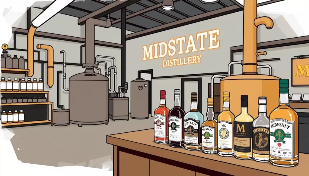 Image of Midstate Distillery's production facility or a popular spirit
