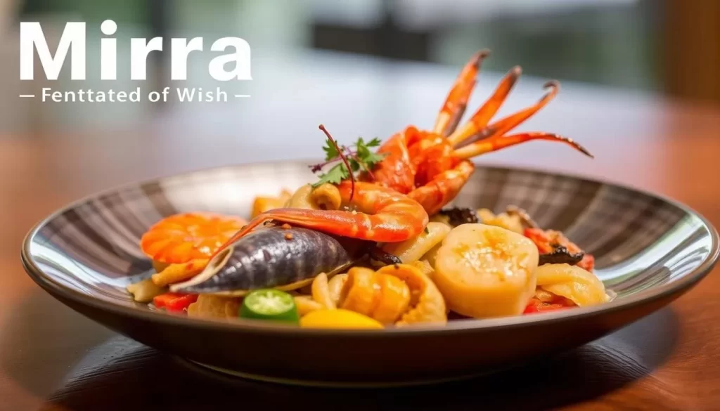Image of Mirra restaurant's signature seafood dish
