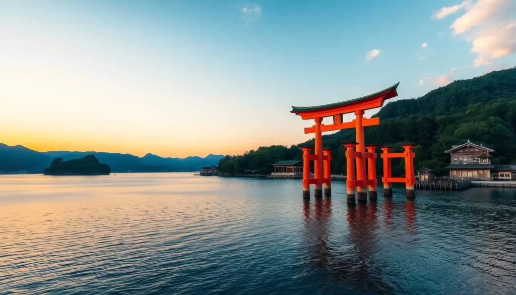 Image of Miyajima Island's floating torii gate
