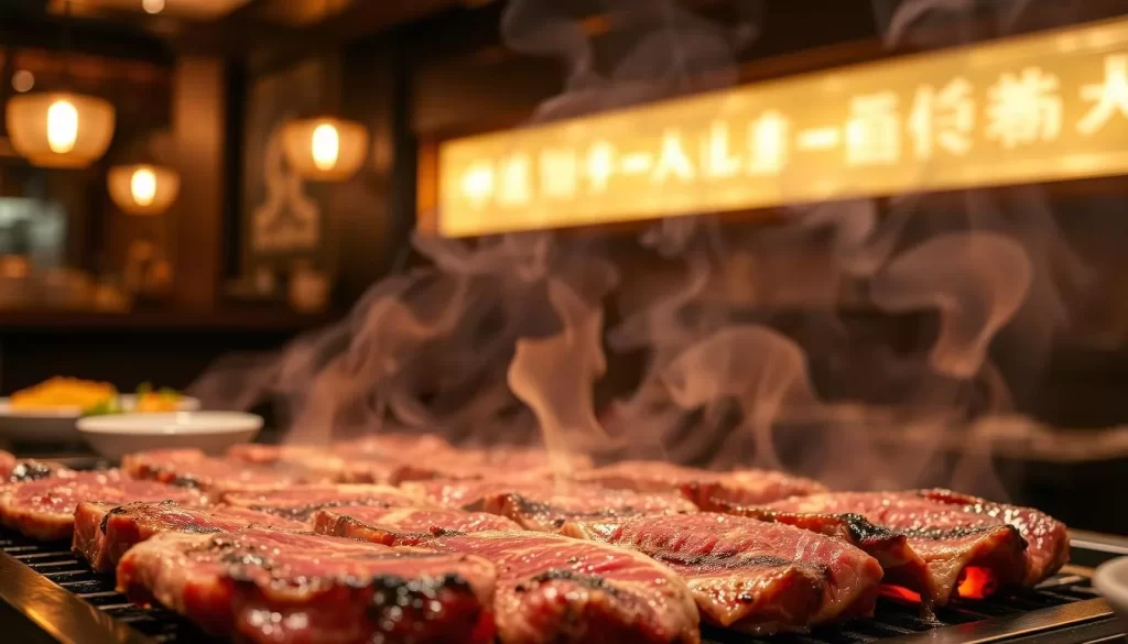 Image of Miyako beef being grilled at Kihachi