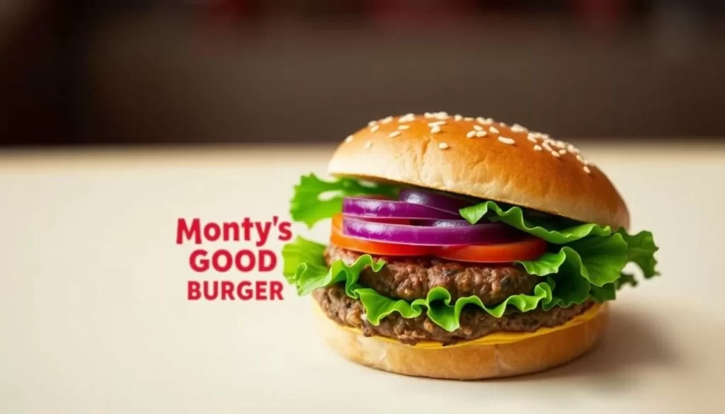 Image of Monty's Good Burger signature vegan burger