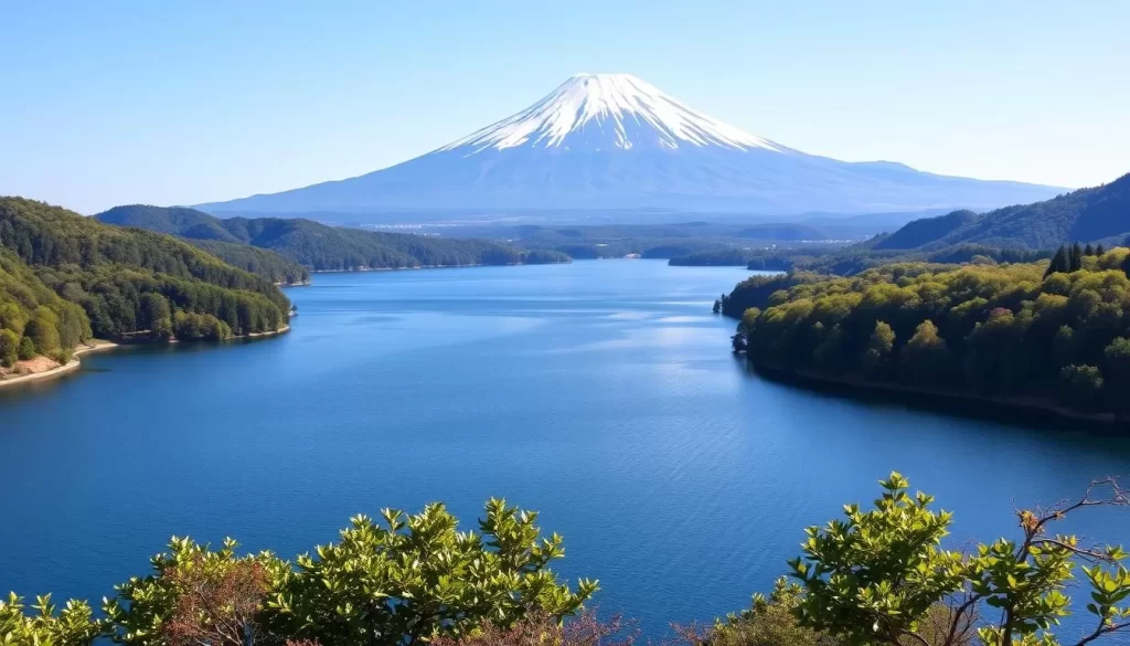 Image of Mount Fuji and Lake Ashinoko