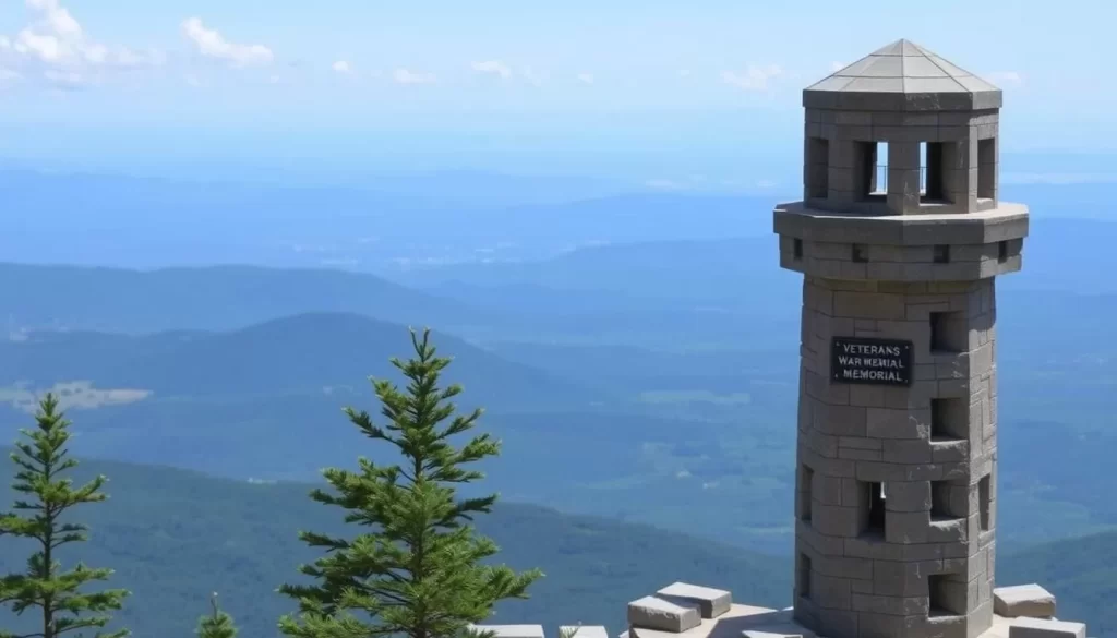 Image of Mount Greylock's summit with the Veterans War Memorial Tower