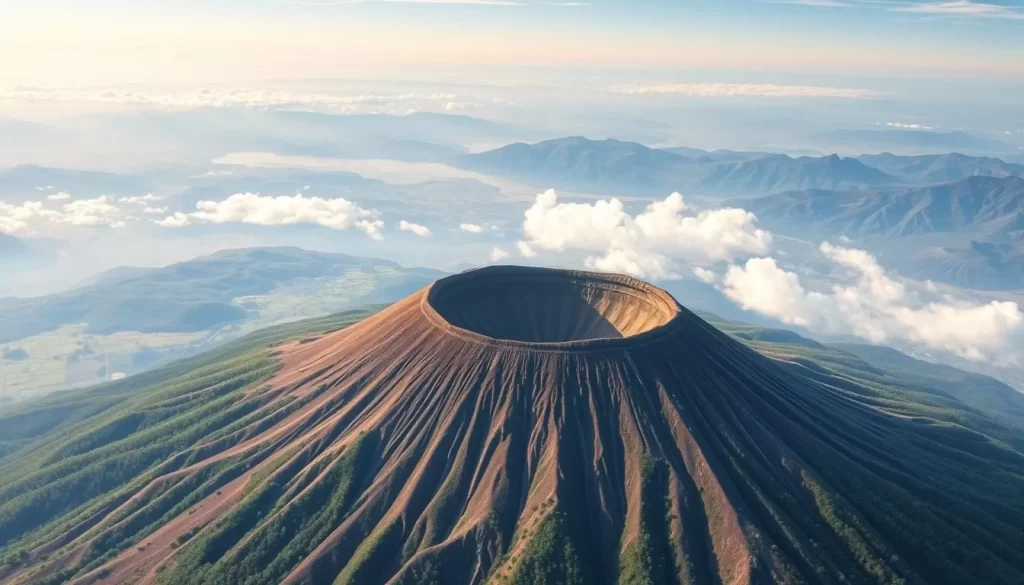 Image of Mount Omuro with its distinctive bowl-shaped crater and panoramic views.