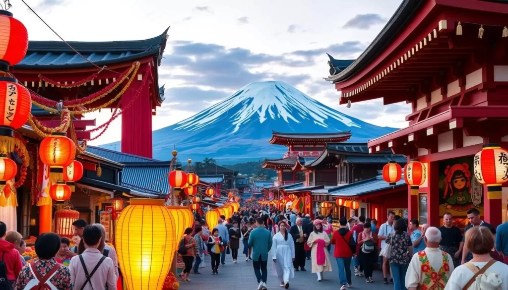 Image of Mt. Fuji during a festival
