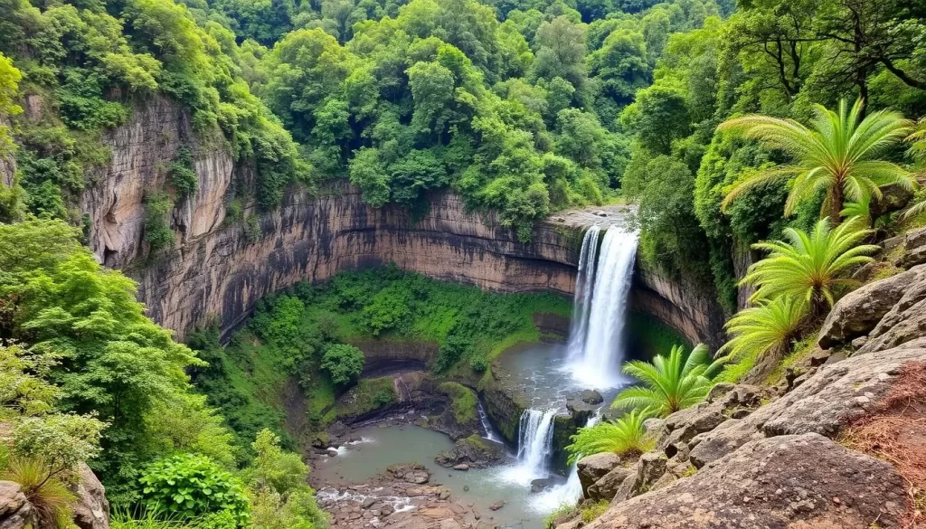Image of Nachi Falls surrounded by lush forest