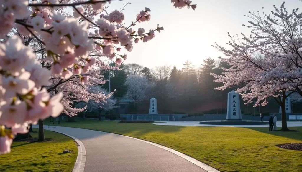 Image of Nagasaki Peace Park during spring