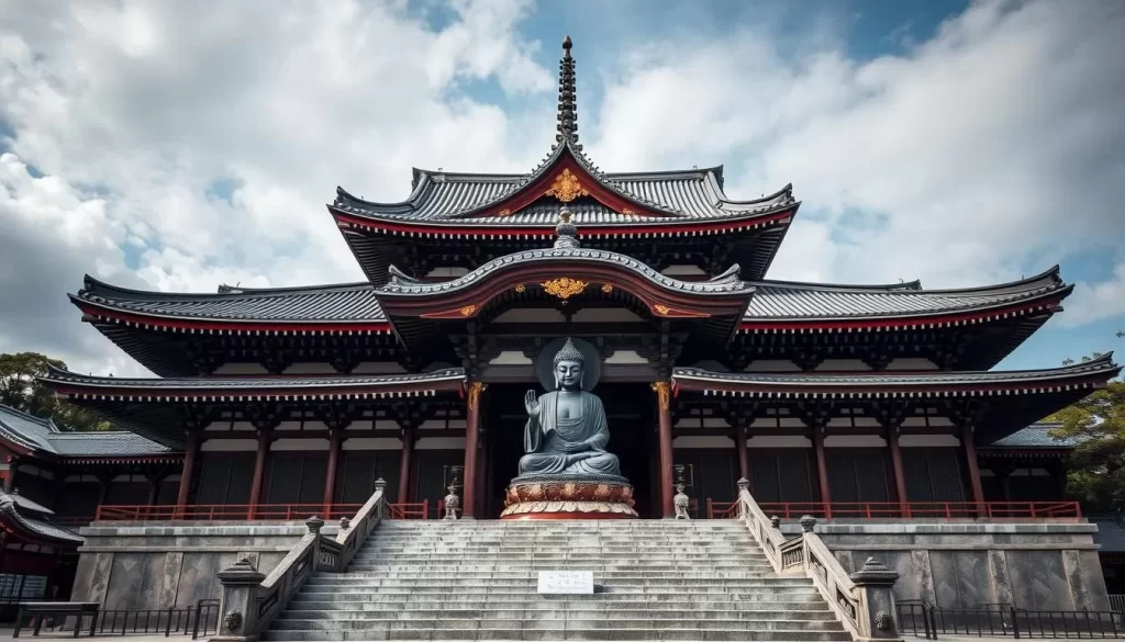Image of Nara's Todai-ji Temple with its large bronze Buddha statue