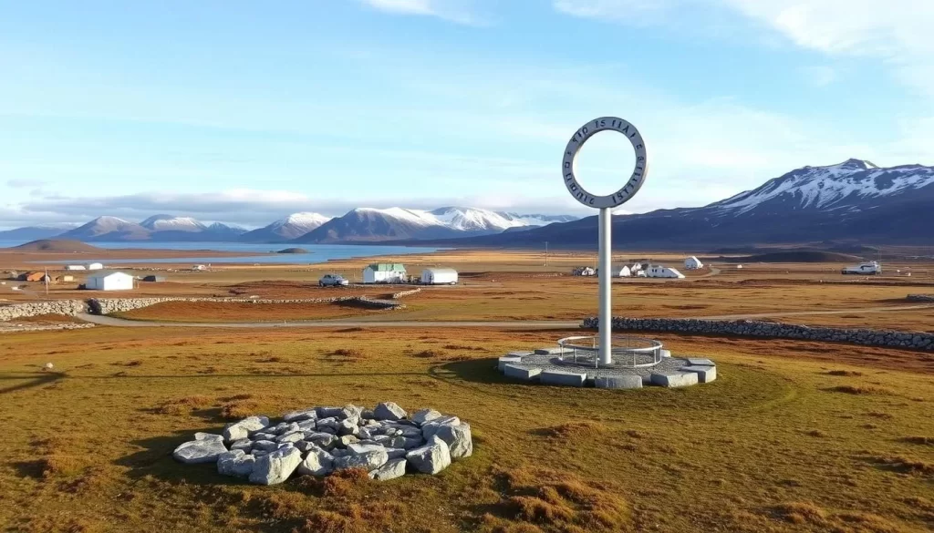 Image of Naujaat landscape with the Arctic Circle Monument