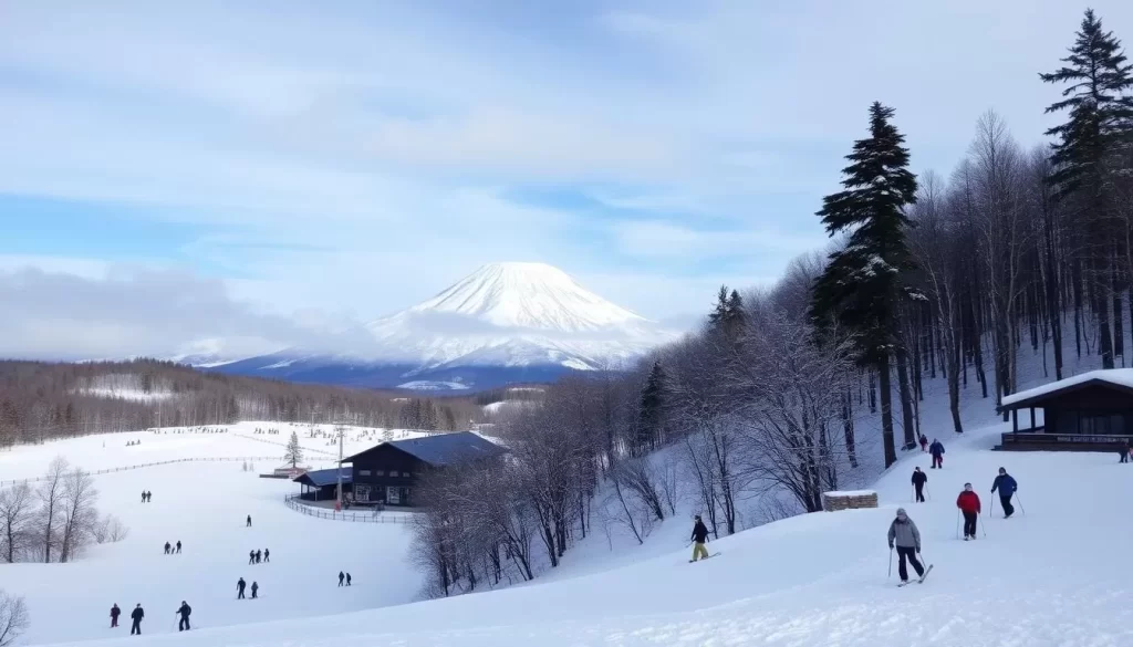 Image of Niseko ski resort with Mount Yotei in the background