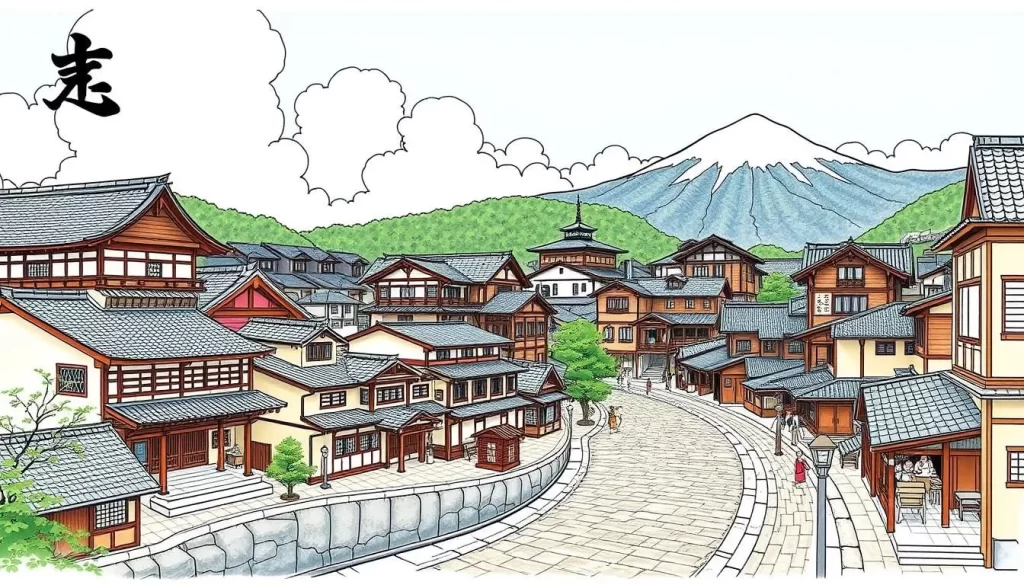 Image of Obuse town with Hokusai-related attractions