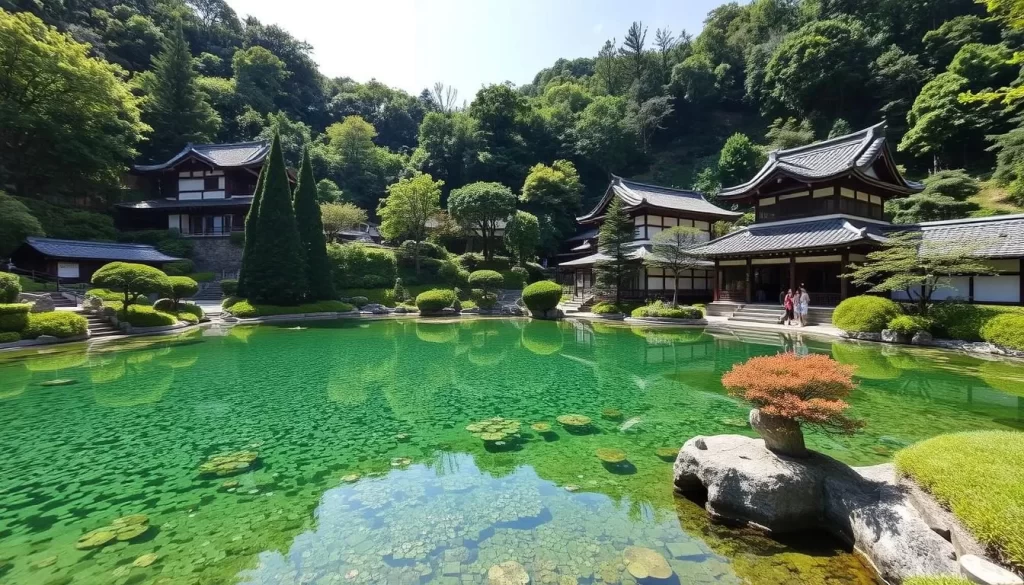 Image of Oshino Hakkai Springs with its crystal-clear ponds