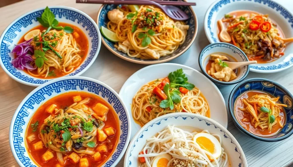 Image of Pa Ord Noodle's variety of Thai noodle dishes