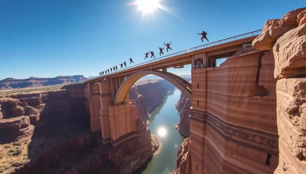 Image of Perrine Bridge with BASE jumpers