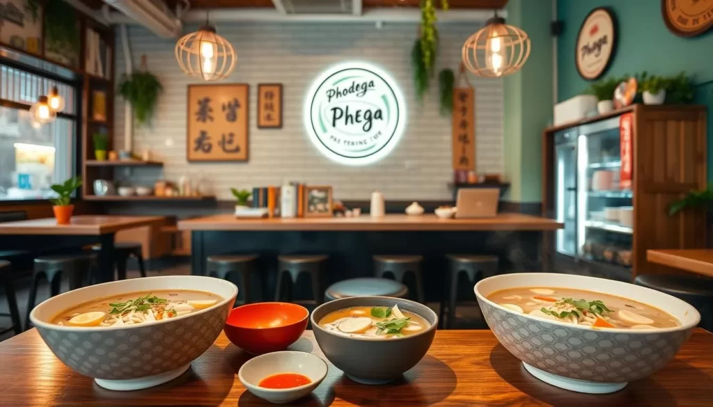 Image of Phodega's phở and bodega setup
