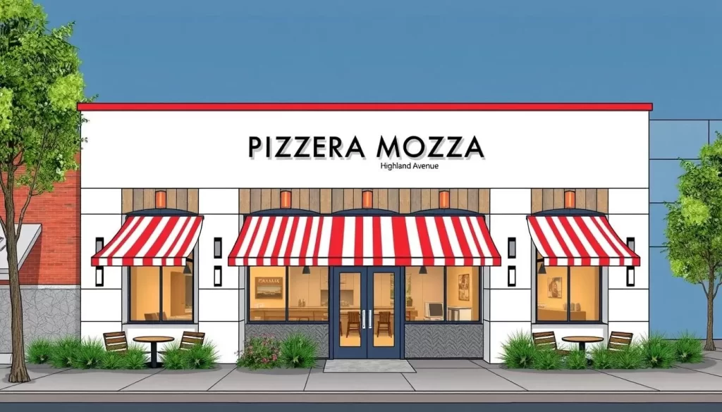Image of Pizzeria Mozza's exterior on Highland Avenue