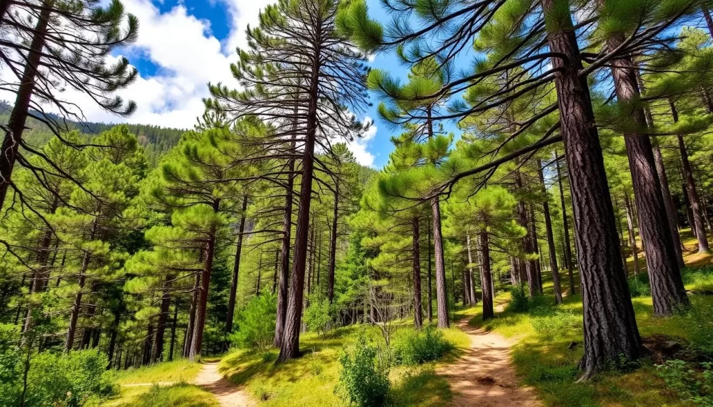 Image of Prusia Forest with its towering cypress trees and hiking trails