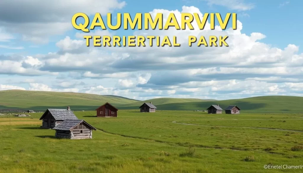 Image of Qaummaarviit Territorial Park with traditional sod houses