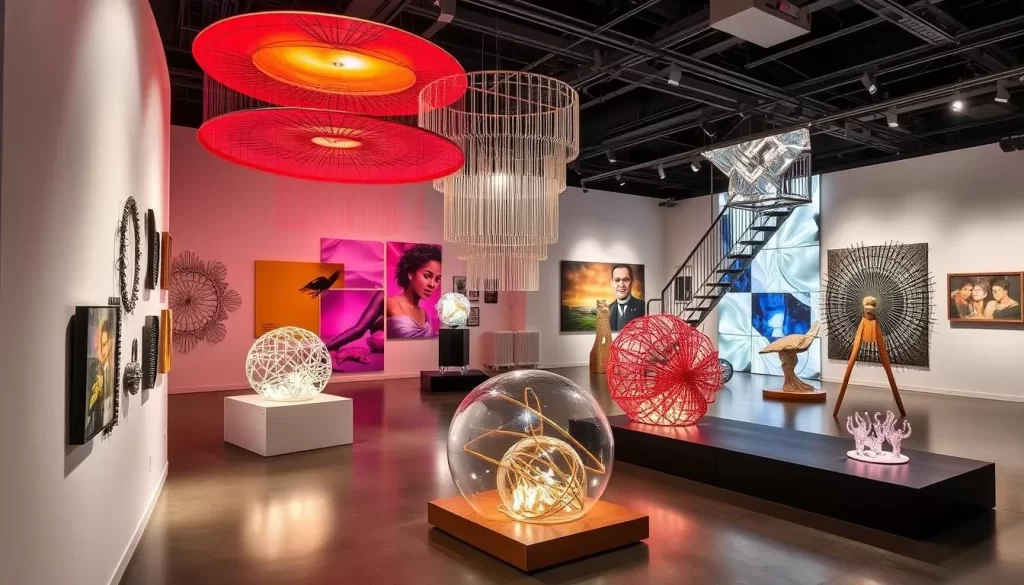 Image of RIBOCA exhibition with contemporary art installations