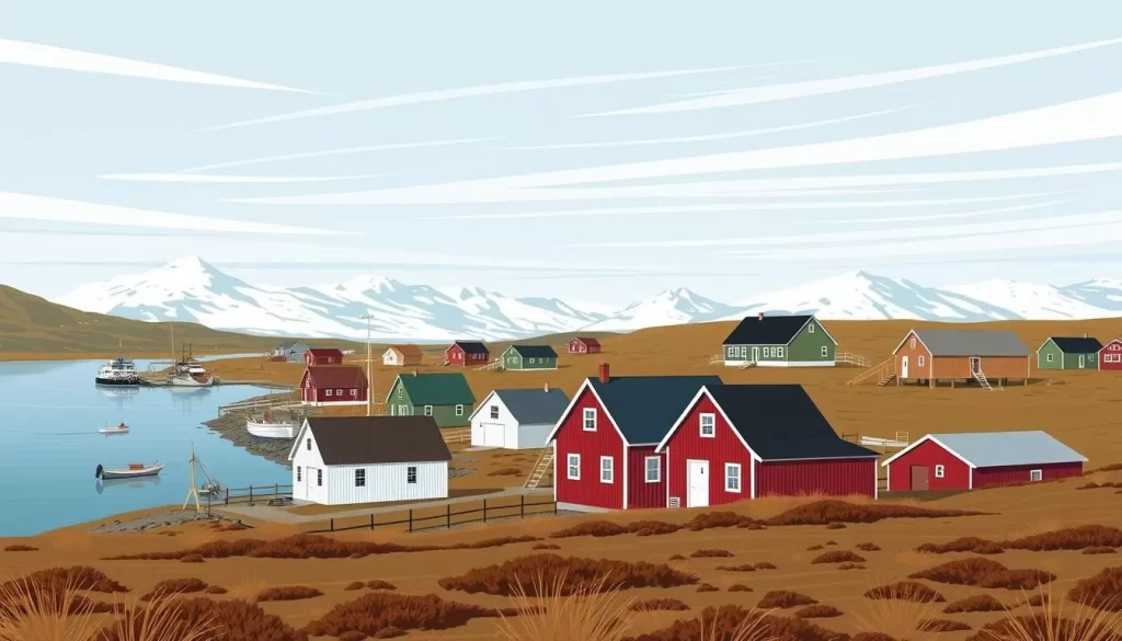 Image of Sachs Harbour, a small Inuit community on Banks Island in the Canadian Arctic.