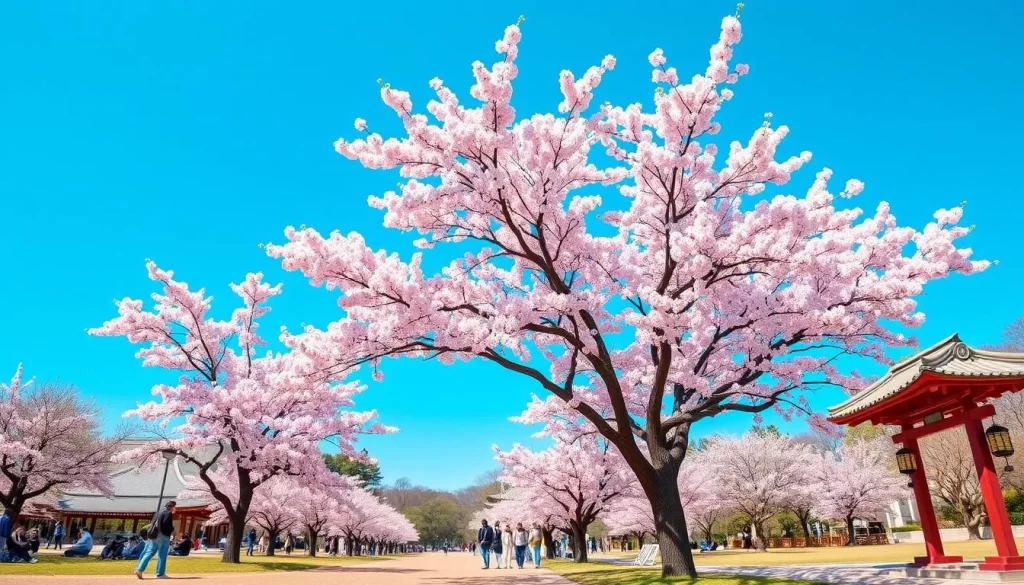 Image of Saga Park during cherry blossom season