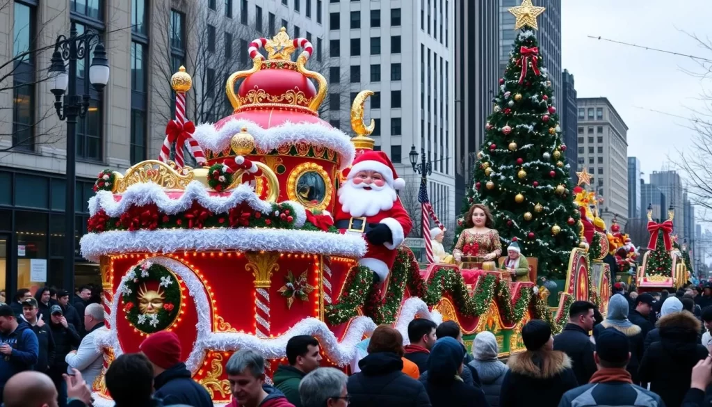 Image of Santa Claus Parade floats