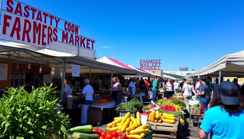 Image of Saskatoon Farmers Market with fresh produce and local vendors
