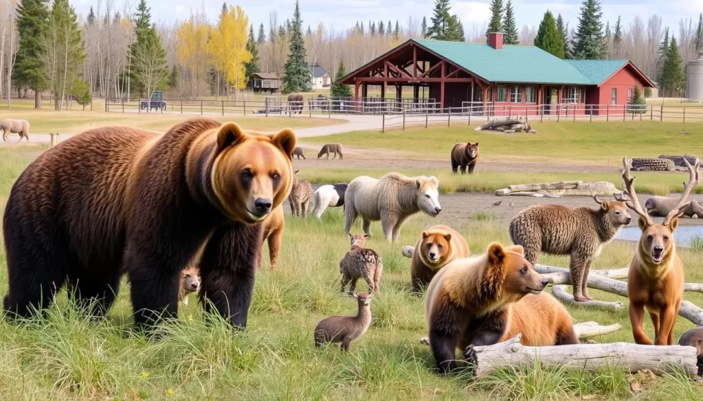 Image of Saskatoon Forestry Farm Park & Zoo with grizzly bears and other native Canadian wildlife.