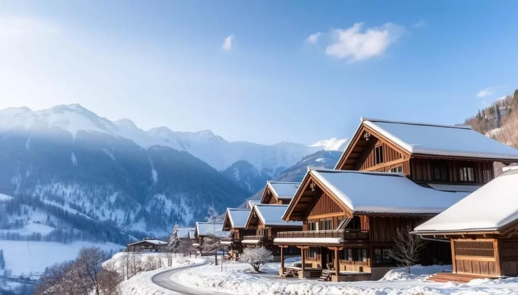 Image of Shirakawago gassho houses in winter